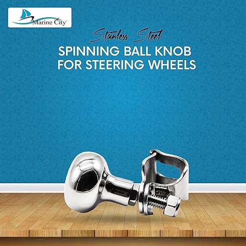 Miniatura 2 de MARINE CITY Perilla de acero inoxidable de grado 316, resistente, duradero, acabado pulido, perilla deportiva para rodamientos de bolas para volantes