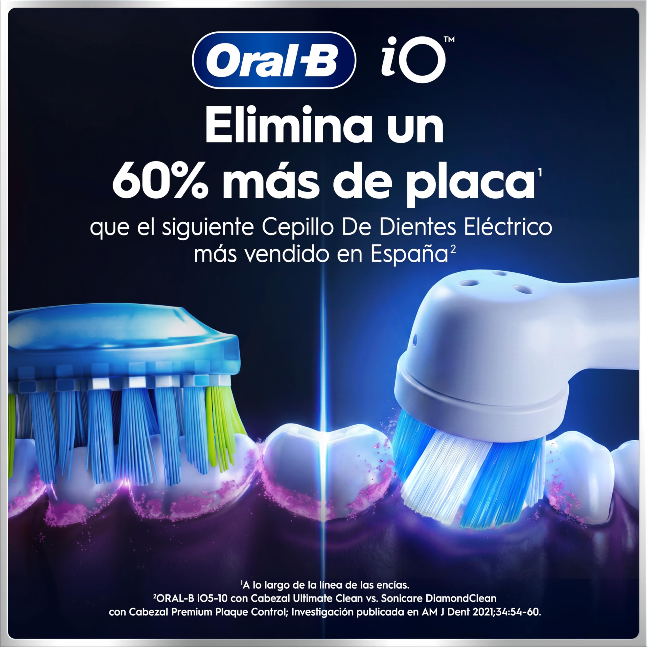 Oral-B iO 6 Cepillo de Dientes Eléctrico, con 3 Cabezales, Negro - Cepillo Dental con Sensor de Presión, 5 Modos de Cepillado con Blanqueamiento Dental, 1 Estuche de Viaje, Batería de Larga Duración