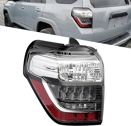 Luz trasera compatible con Toyota 4Runner 2014-2022 estilo OE lente transparente conjunto de lámpara trasera con bombilla y arnés de repuesto