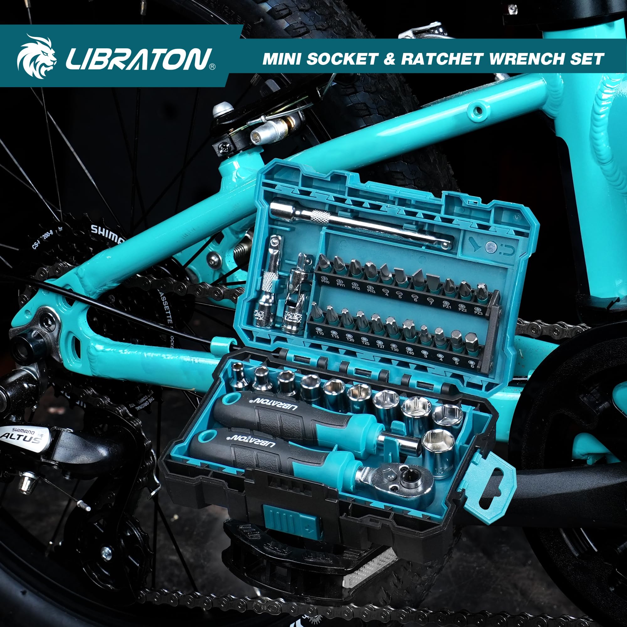 Image secondaire de Kit de 37 Mini Douilles et Clés à Cliquet LIBRATON avec Étui de Rangement