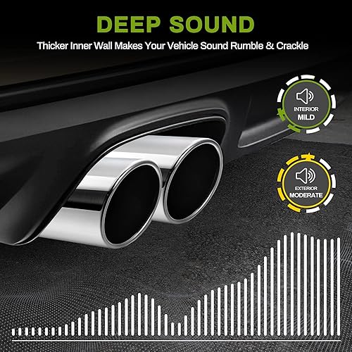 Miniatura 7 de AUTOSAVER88 Punta de escape de entrada de 2.5 pulgadas, entrada de 2.5 pulgadas, salida de 4 pulgadas, 12 pulgadas de largo, punta de escape