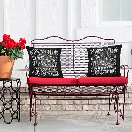 Miniatura 4 de Swono Juego de 2 fundas de almohada decorativas con versículo bíblico para el hogar, fundas de almohada para sala de estar, dormitorio, fundas de
