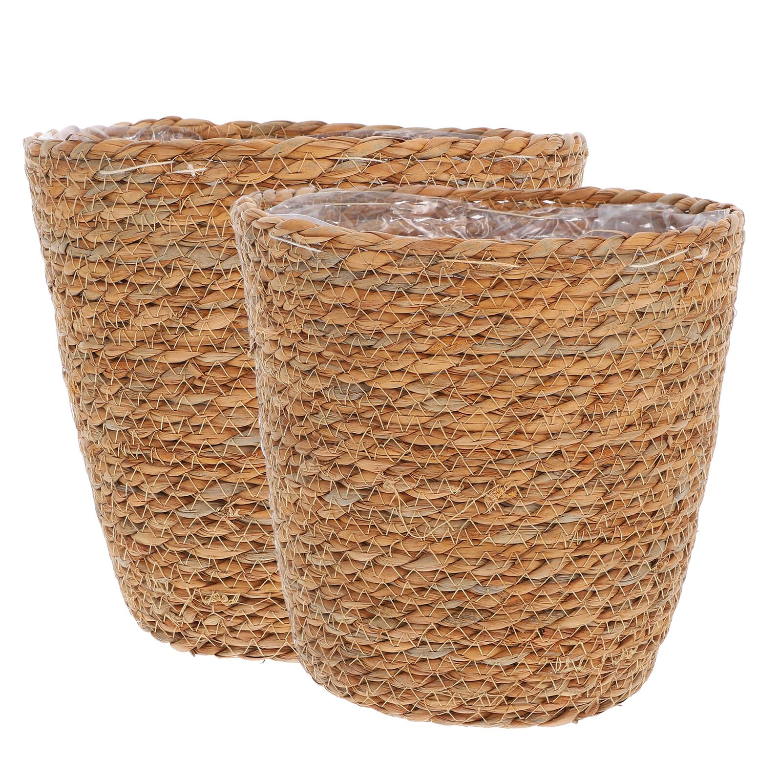 Panier jonc de mer pour plantes et rangement de salon bohème chic