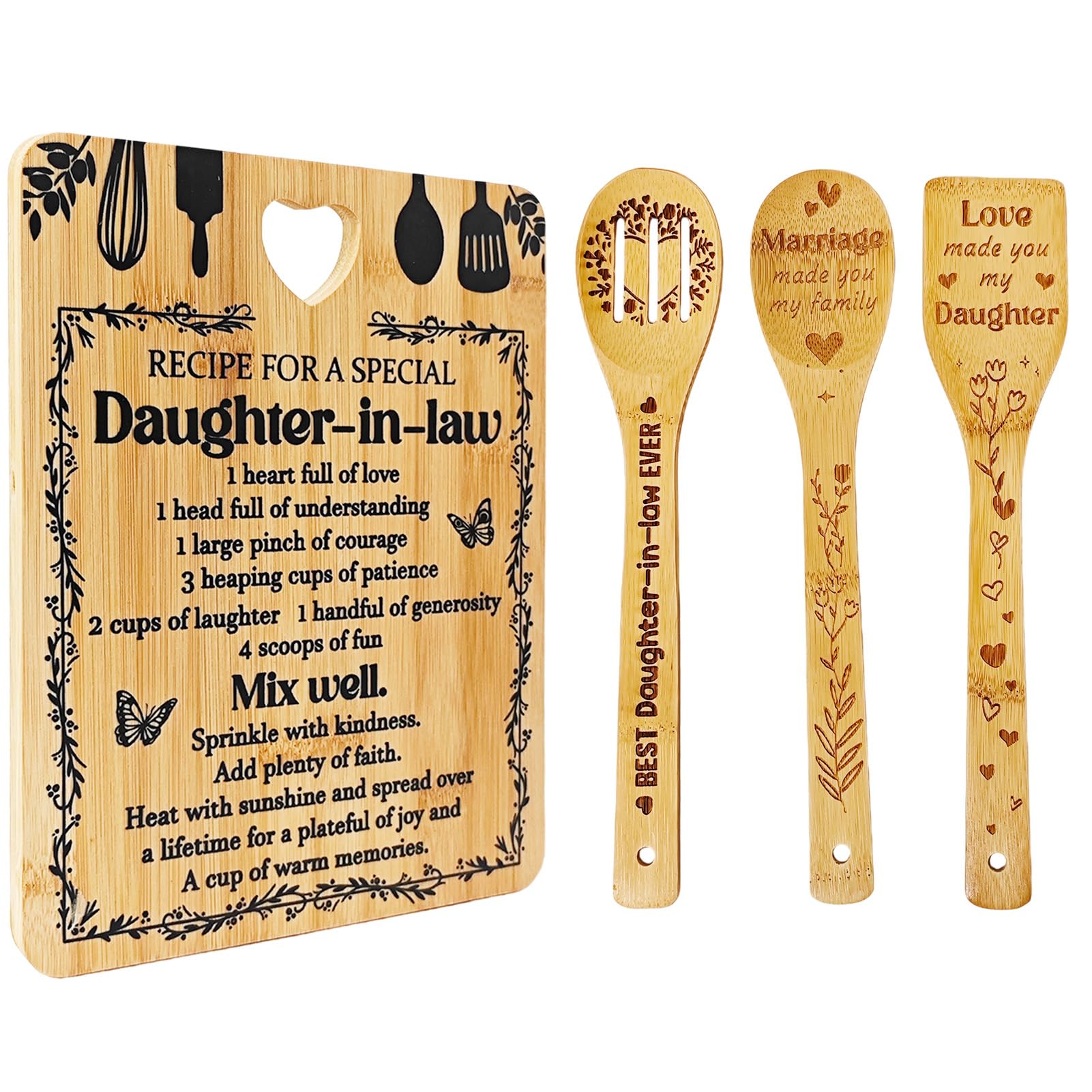 Daughter in Law Gifts 'Recipe for a Special Daughter-in-Law' Cutting Board