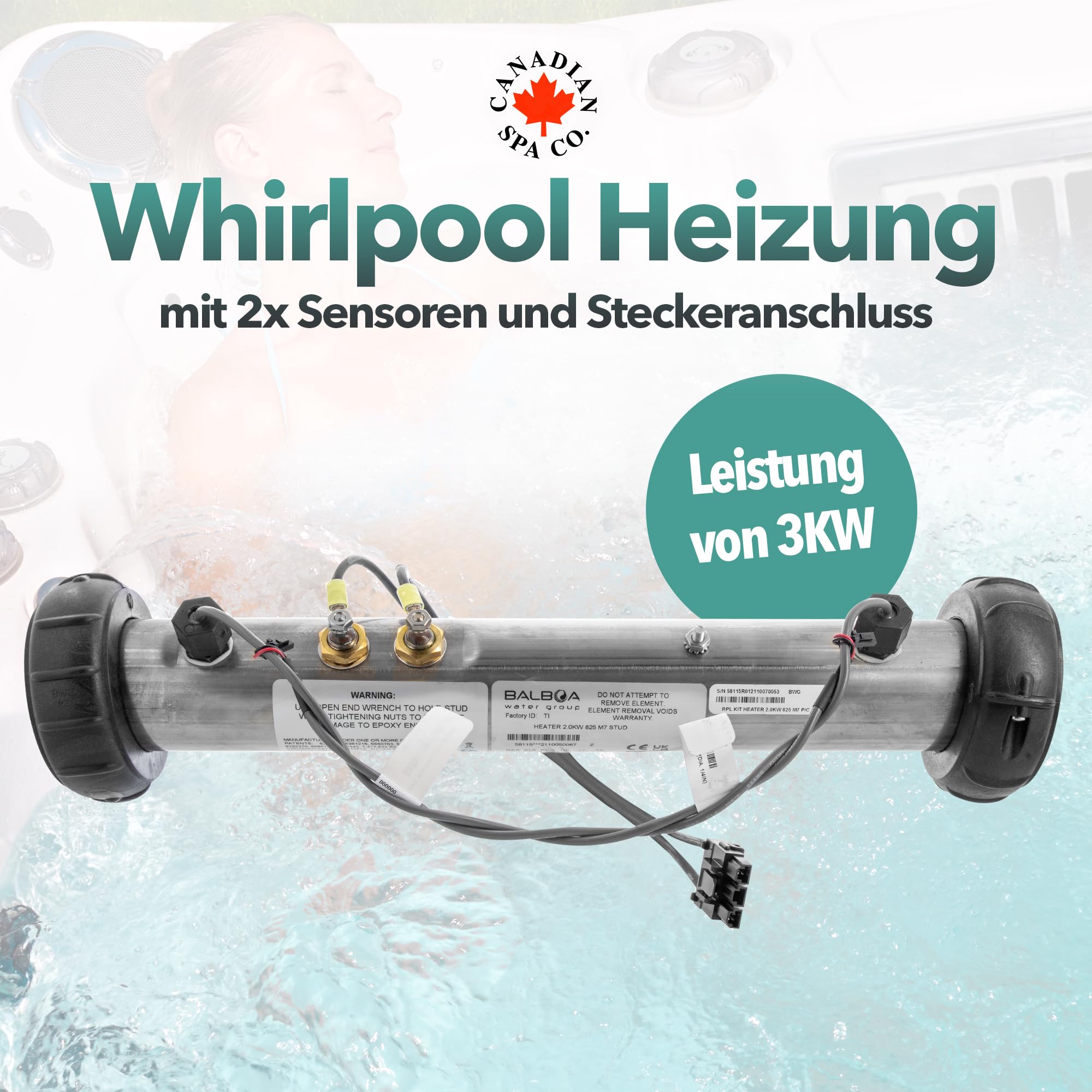 CANADIAN SPA CO. Hot Tub Heizung 3 kW BP Heizer mit Molex Plug (M7), Hot Tub Heizung Plug N' Click für BP600/2100