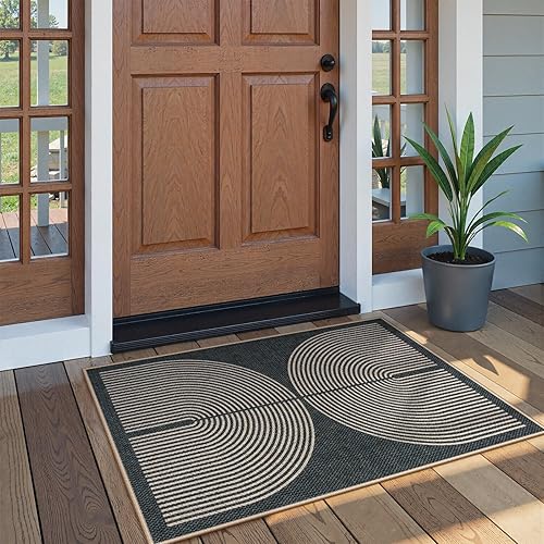 Vista 192 de Lahome Alfombra moderna de yute, de 2 x 8 pies, lavable, para entrada, granja, cocina, antideslizante, para interiores y exteriores, alfombra