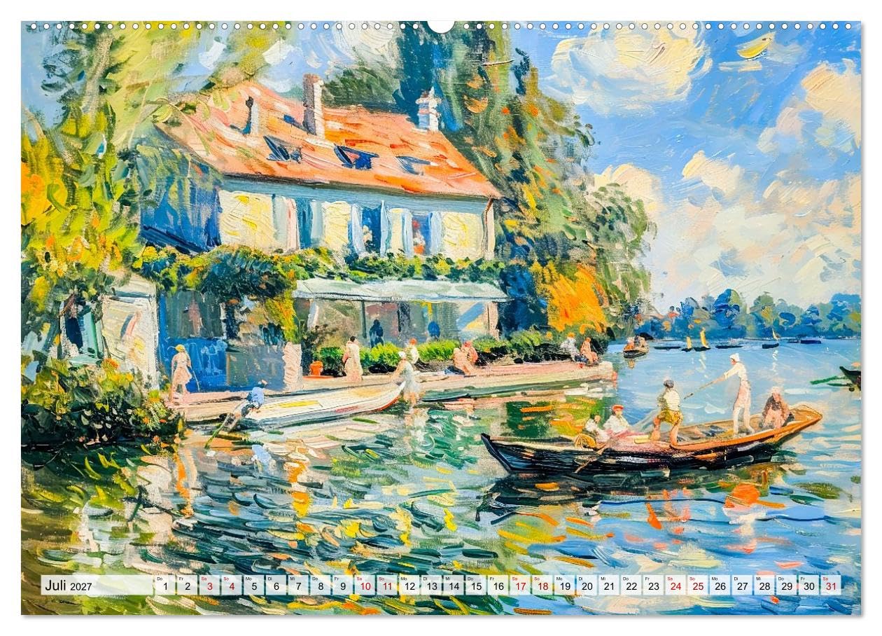 CALVENDO - Gärten im Licht - Impressionistische Spaziergänge mit Blütenpracht (hochwertiger Premium Wandkalender 2027 DIN A2 quer), Kunstdruck in Hochglanz: Farbenfrohe Gartenwelten voller Romantik un
