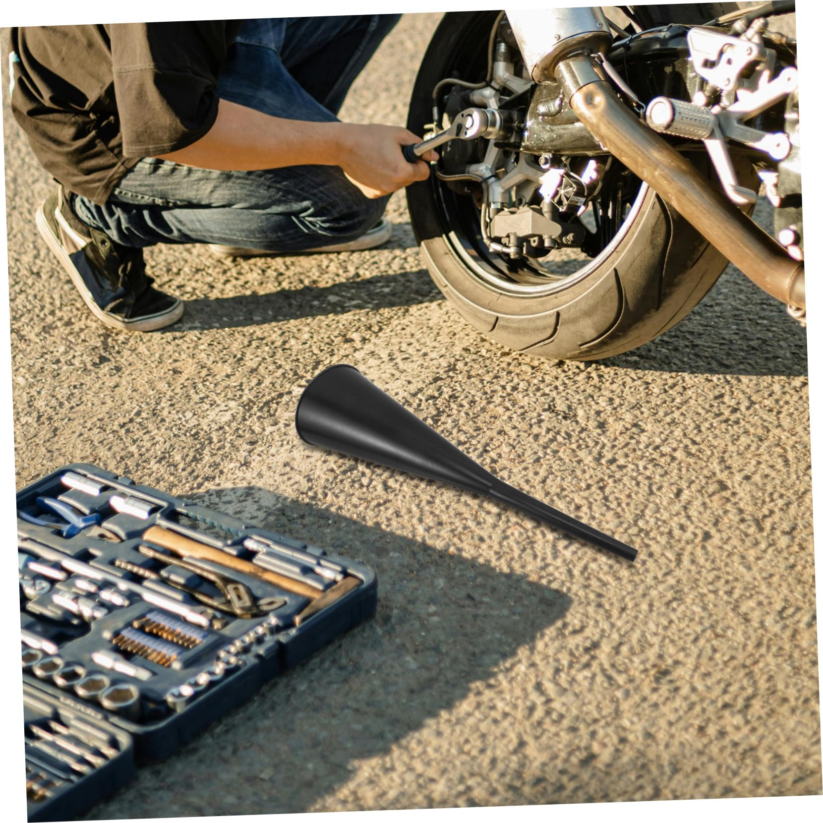 3 Stück Teiliges Öltrichter Verlängerter Tülle aus Robustem Kunststoff für Auto und Motorrad Präzise Einfüllhilfe für Kraftstoffzusätze und Benzin Spillfrei und Leicht zu Handhaben