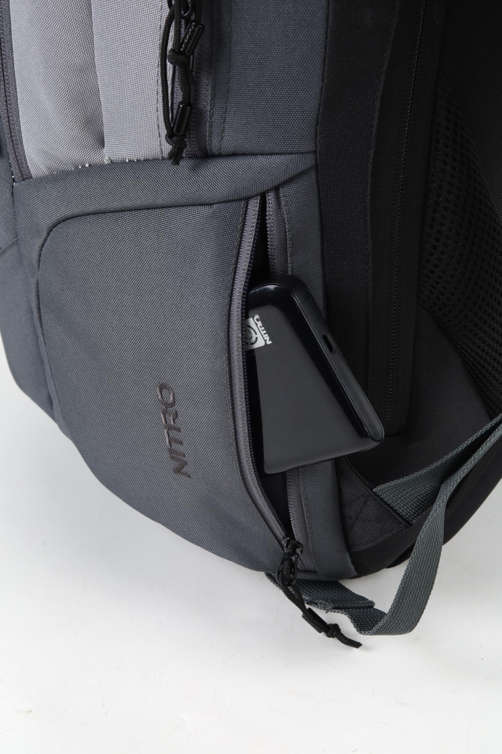Nitro Chase plecak szkolny z organizerem, plecak szkolny z kieszenią na laptopa o przekątnej ekranu 17", szary (Graphite), 35L, Plecak