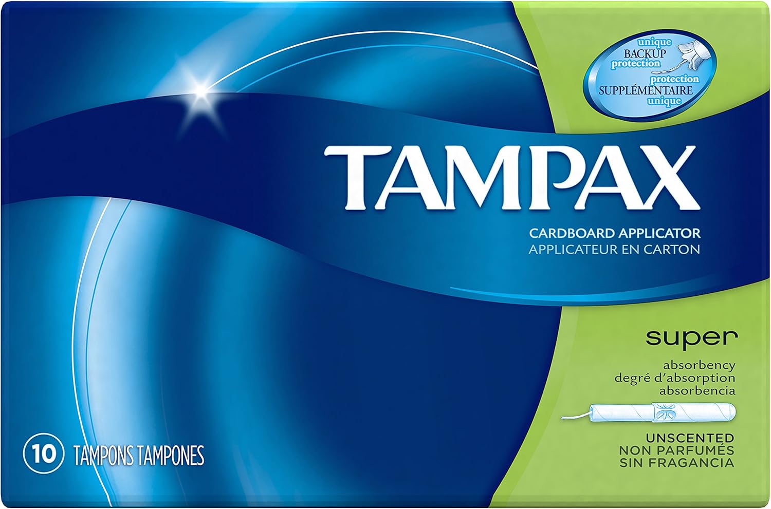 Super Cardboard Applicator Unscented Tampons 10 Count