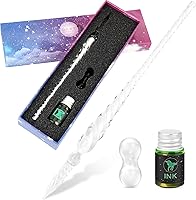 Vista 9 de Luxiv Juego de bolígrafos de tinta de vidrio, pluma de inmersión de vidrio con tinta fluorescente y soporte para bolígrafo, plumas de vidrio