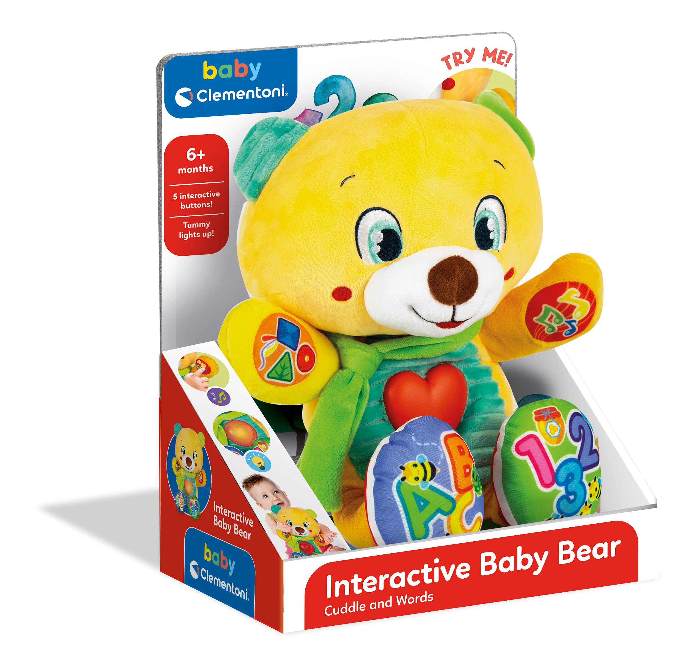 Clementoni Baby 61534 - Interactive Baby Bear toy for babies