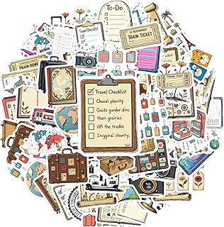 70pcs Travel Adventure World Map Vintage Passport Travel Stickers Passport Stickers Adventurous Sticker Pack for DIY Phone Laptop Scrapbook Bike Guitar DIY Bicycle Skateboard Laptop Luggage Decor
