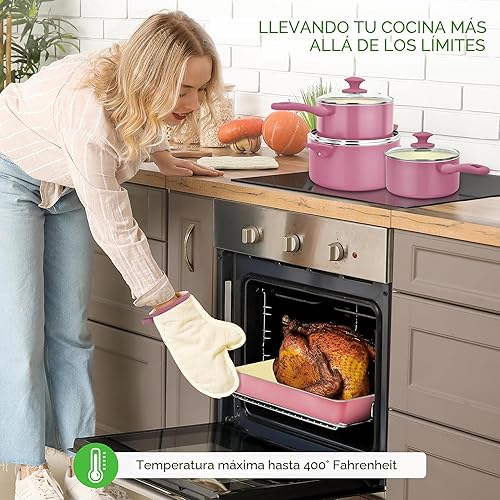 Vista 6 de NutriChef Juego de utensilios de cocina de 54 piezas – Juego completo de ollas y sartenes de cerámica antiadherente con utensilios, utensilios