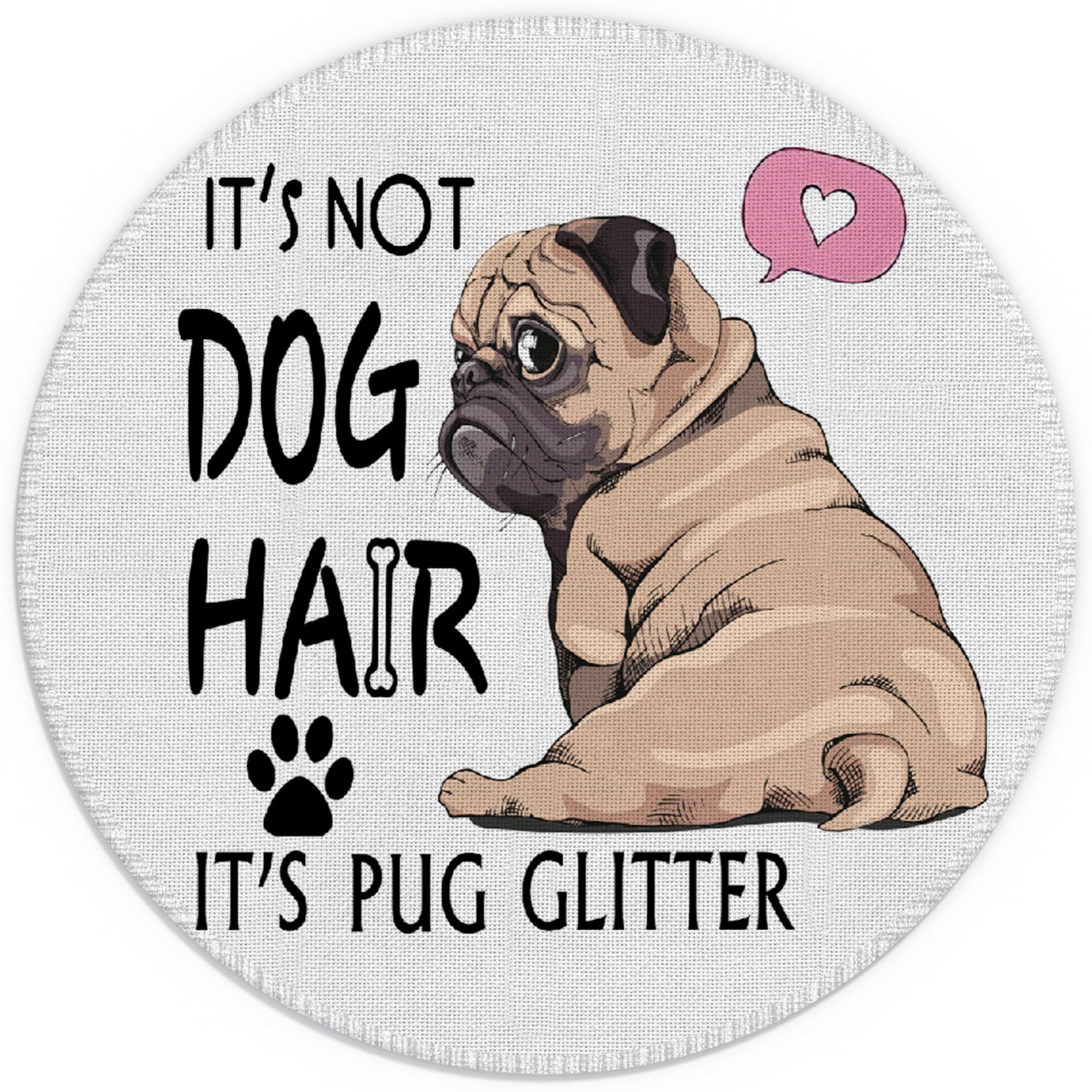 Amazon.co.jp: It's Not Dog Hair It's Pug Glitter 防水 スモール