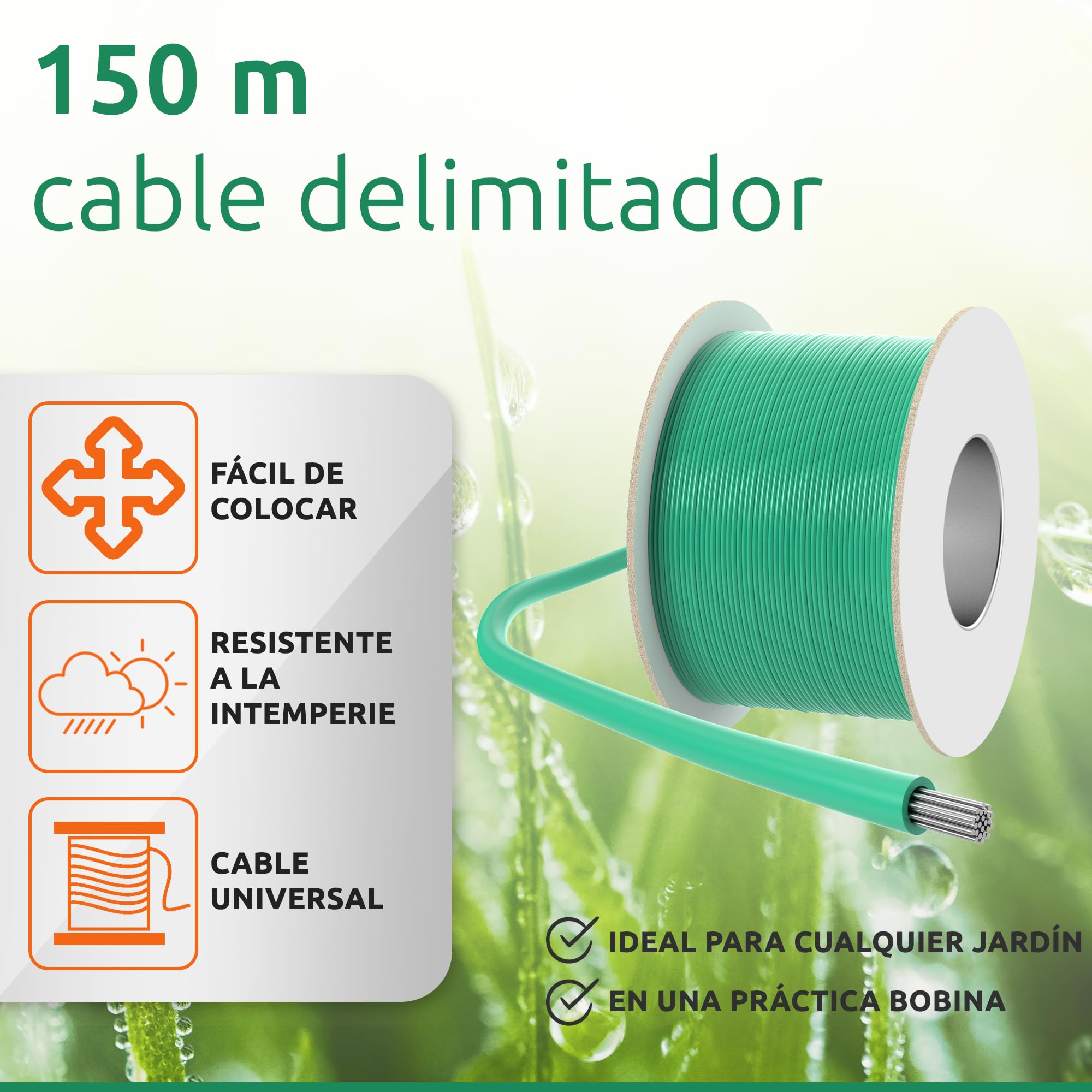 Robot Cortacesped Cable De Delimitación Universal Para Robot Cortacésped Alambre 250m 800 Clavijas My Hero