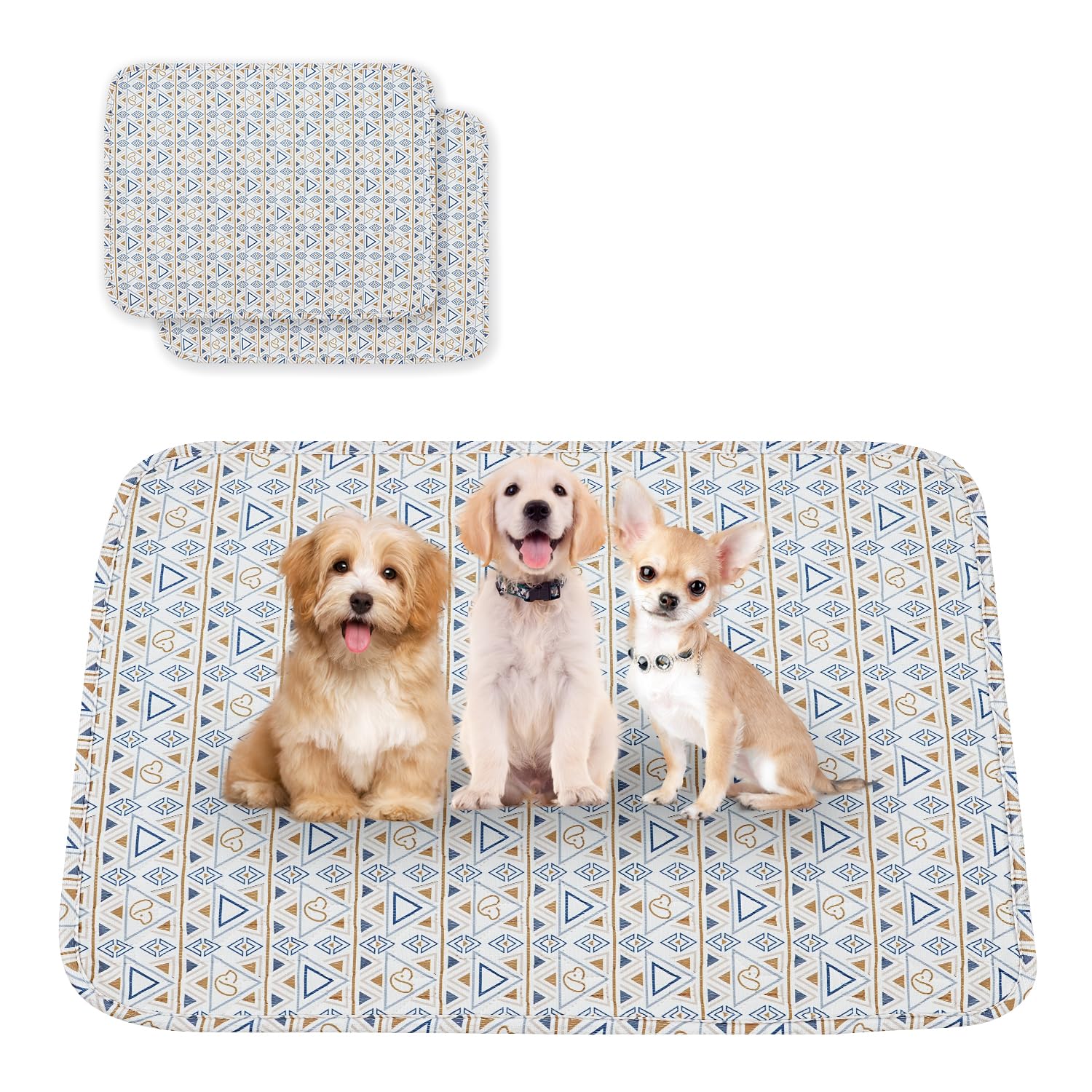 SweetBin Washable Dog Pee Pads, 2-Pack Absorbent Reusable Puppy Pads, Machine Washable, Soft and Non-Slip, Waterproof and Leak-Proof Training Mats, Perfect for Crate, Sofa, Playpen, Bed