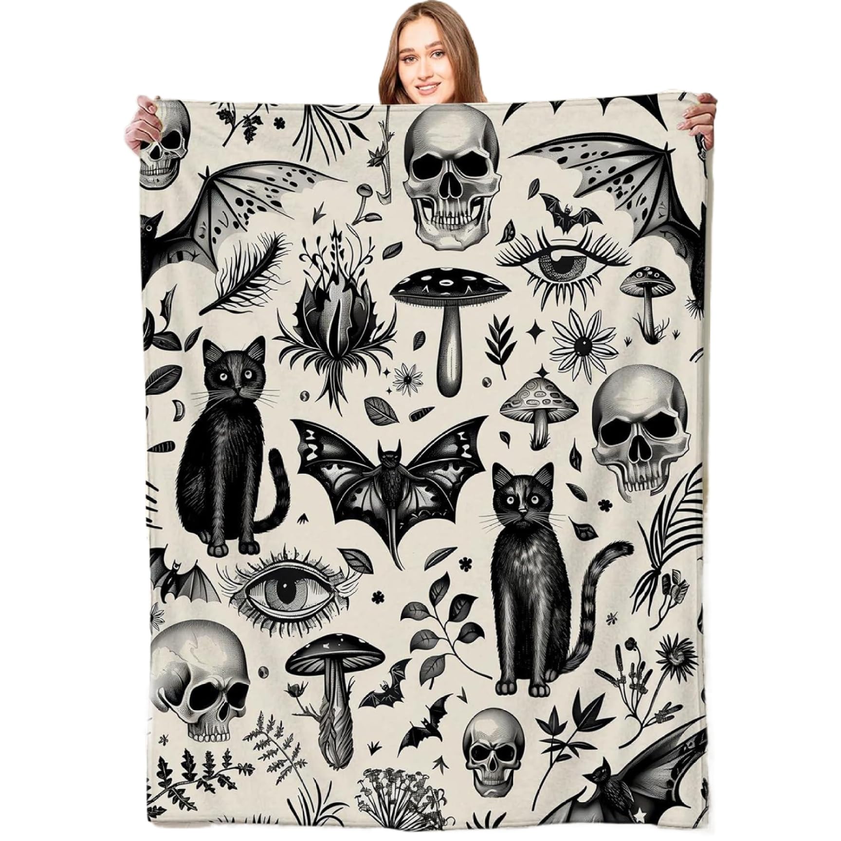 Couverture d'Halloween douce contre les frissons du bureau et du lit