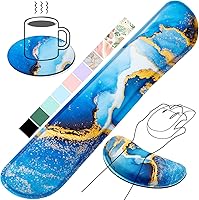 Vista 32 de Gimars Juego Mejorado Ampliado de Almohadilla de Apoyo para Muñeca de Teclado de Espuma Viscoelástica de Gel, Diseño Ergonómico Cómodo