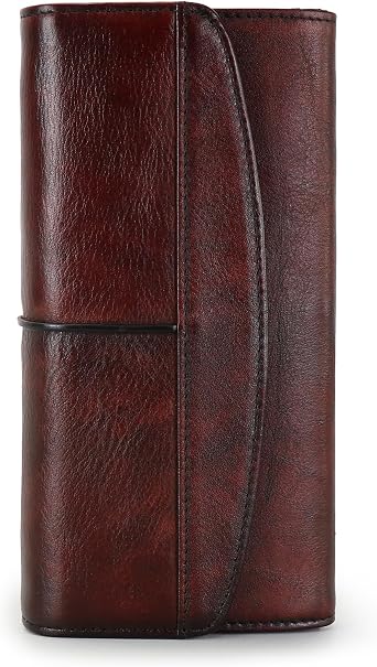 LETEULO Womens Leather Wallets Handmade Ladies Clutch Wallet Organizer Card Holder