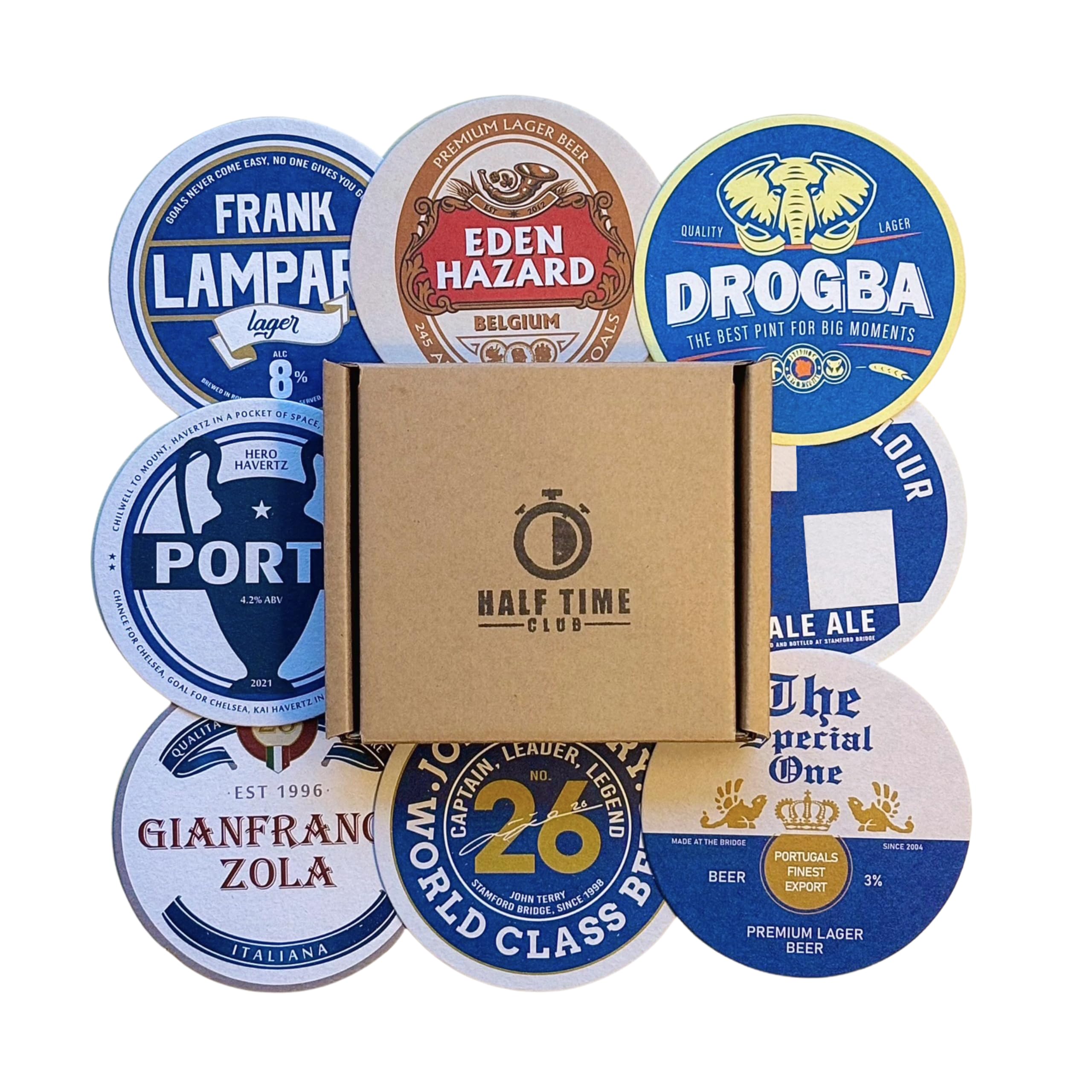 Chelsea Football Beer Mat Coasters - Perfect for a Gift or Present for Any Chelsea Fan (8-Pack)