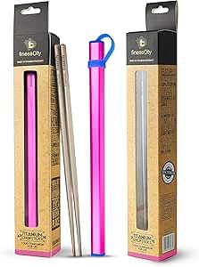 Titanium Chopstick, Super Strong Pair of Chopsticks, (Ti) Titanium Chopsticks Ultra Lightweight Comes with Aluminium Case (Pink)