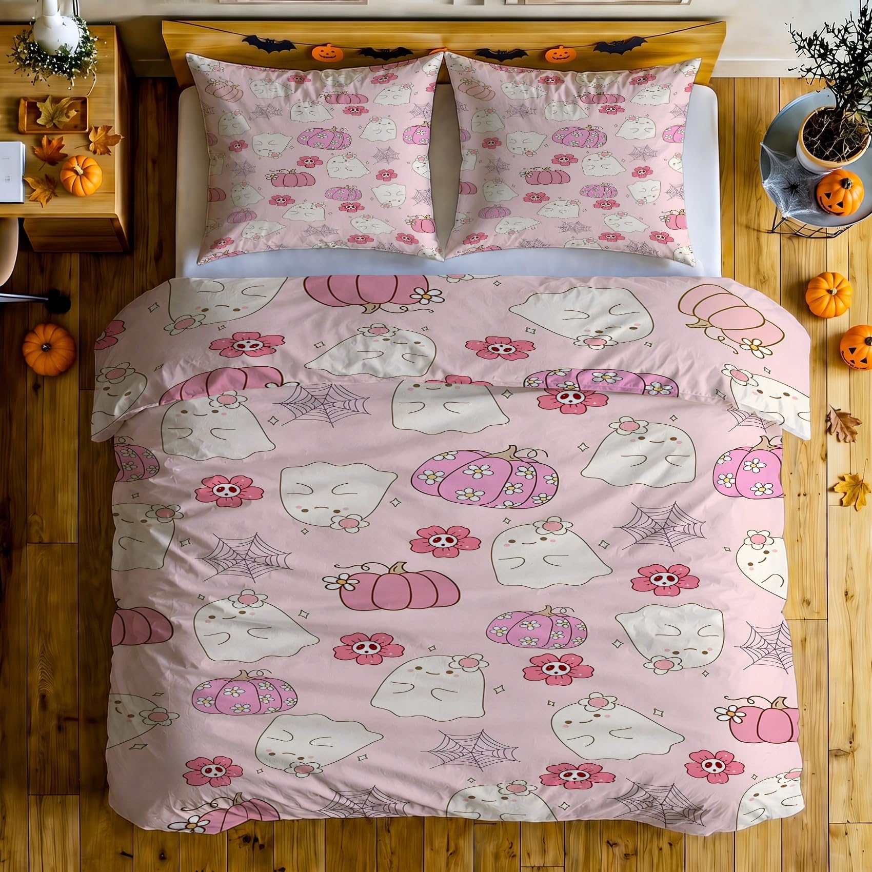 Generisch Rosa Geist Bettwäsche 200x220 3tlg Schlafzimmer Deko