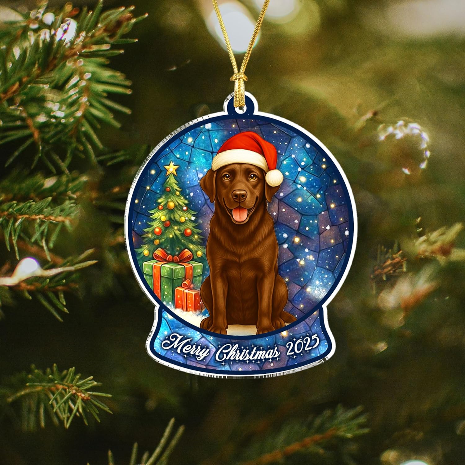 Chocolate Lab Christmas Ornament 2025 – Chocolate Labrador Ornaments for Christmas Tree, Chocolate Lab Gifts for Women, Dog Lovers Holiday Decoration - Image 7