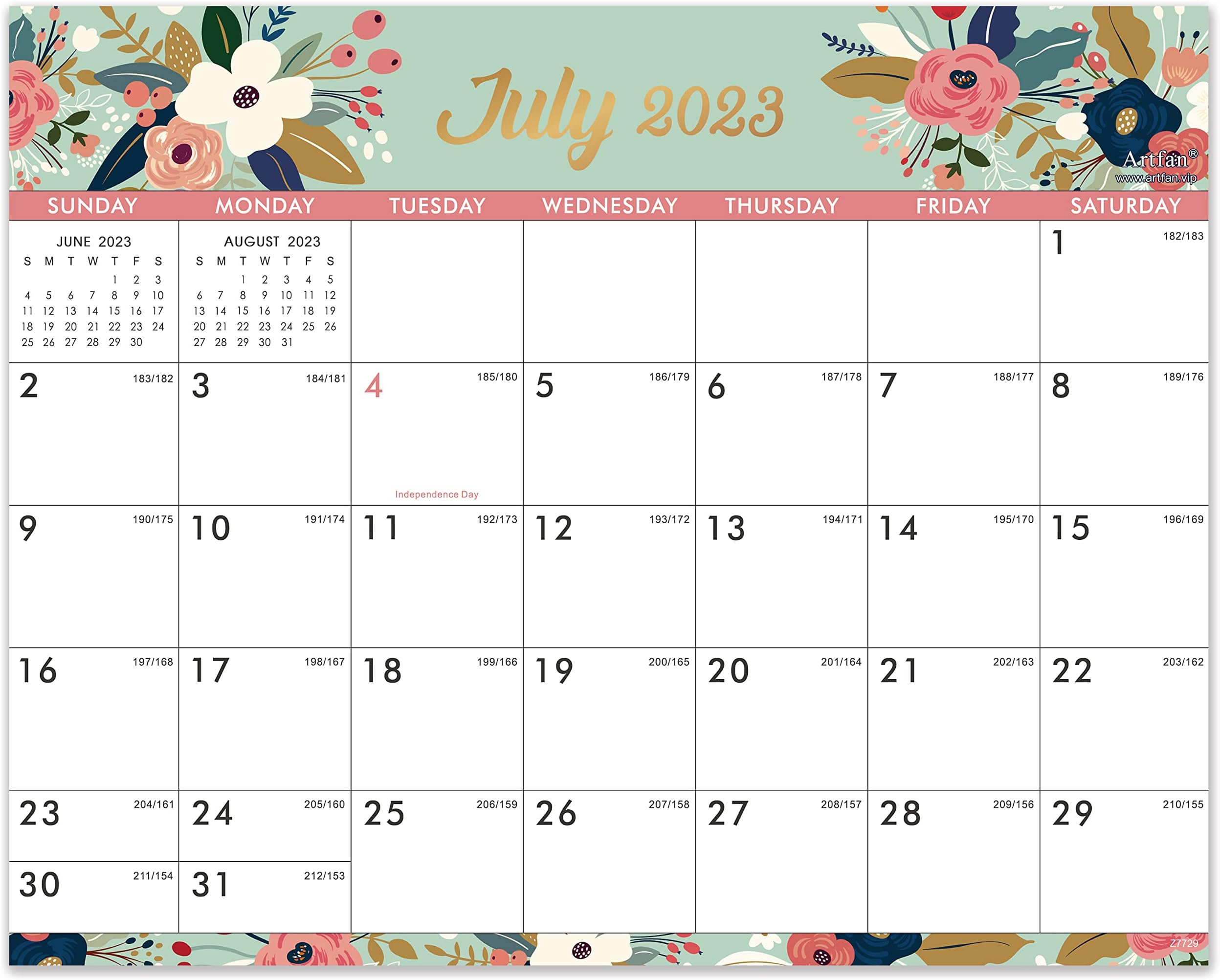 Magnetic Calendar 2023-2024,2023-2024 Magnetic Calendar, Magnetic Calendar for Fridge 2023-2024, Magnetic Monthly Calendar +Julian Dates + Tear-off Pad + Schedule Planner Refrigerator,Flowers