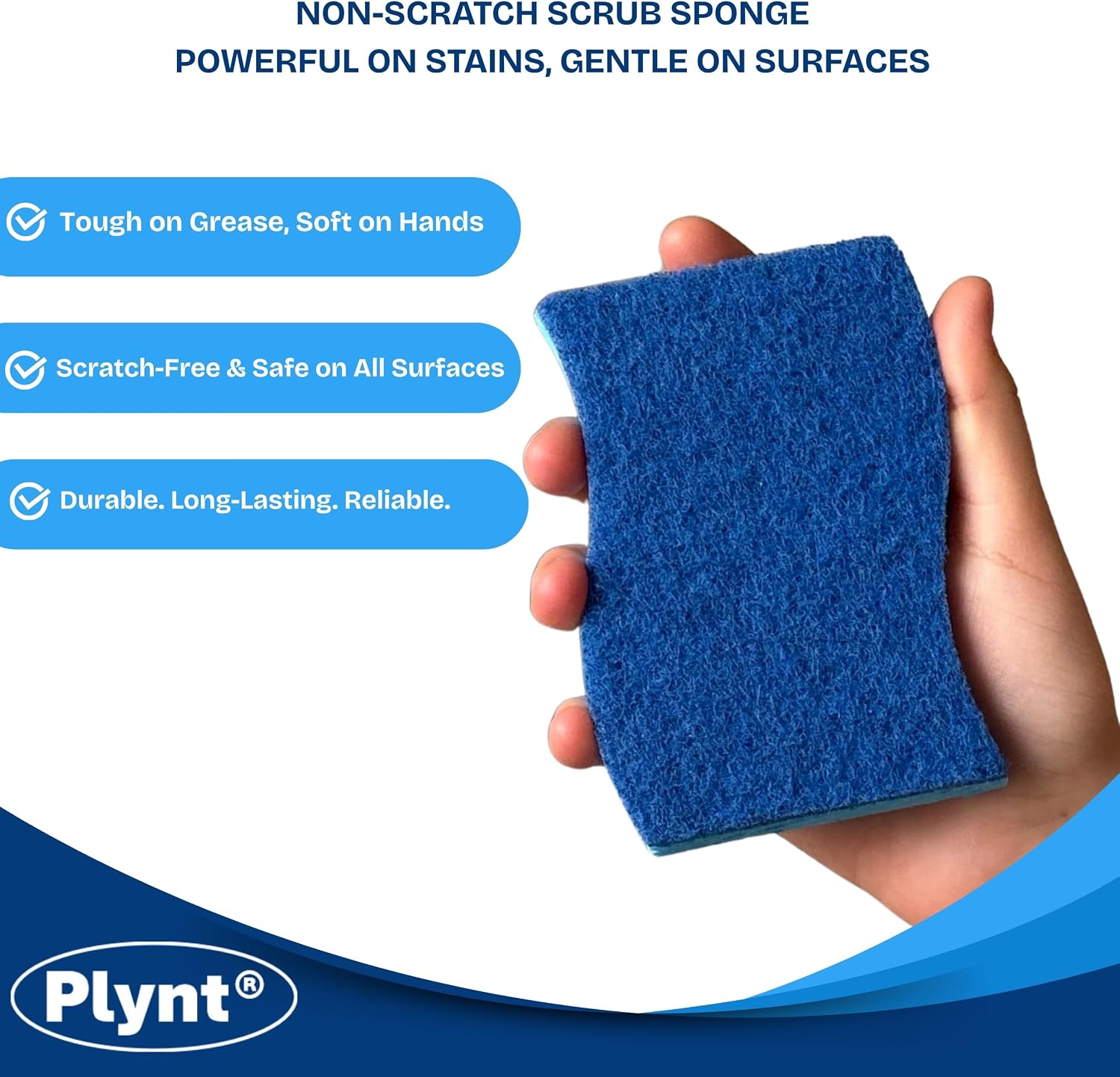 Zero Scratch Scrub Sponge, Pack of 12 Sponges for Dishes, Kitchen & Bathroom, Zero Scratch, Multi-Surface Safe, Cleans Fast, Tackles Tough Messes, Safe for Nonstick Pots & Pans image 5