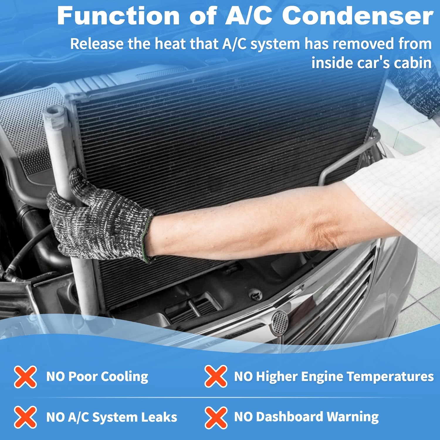 Air Conditioning A/C Condenser for Toyota RAV4 2013-2018 with Receiver Drier Bracket AC Auto Air Conditioner Condenser Assembly 4232/884600R030/8846042110 Aluminum Folded Fin 5mm