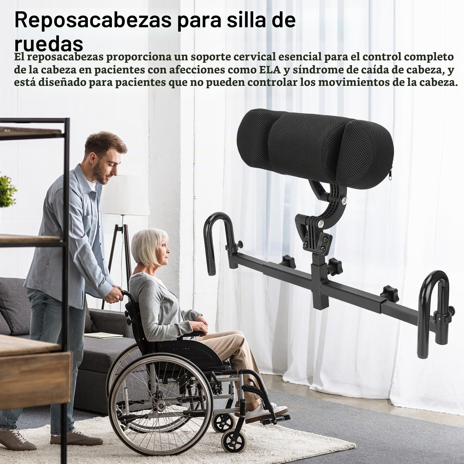 Reposacabezas Para Silla Ruedas, Accesorios Ajustables Para Sillas Ruedas Reposacabezas Soporte Cervical Altura Y ángulo Ajustables Respaldo Universal Para Reposacabezas Silla Ruedas