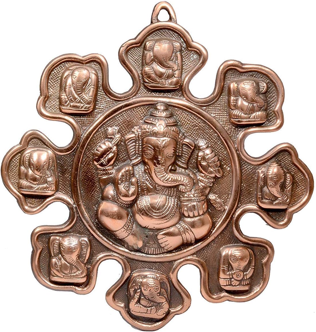 Aona Aone India 9 Mukhi Hindu Lord Ganesha Metal Wall Hanging, God Ganesh Idol- Vastu Decor |