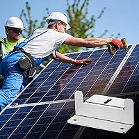 Vista 6 de Konohan Juego de 10 soportes de montaje para panel solar, soporte Z de aluminio, kit de soportes de montaje de panel solar con tuercas y pernos