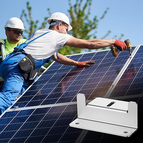 Miniatura 6 de Konohan Juego de 10 soportes de montaje de panel solar Z de aluminio, kit de soportes de montaje de panel solar con tuercas y pernos para RV, barco,