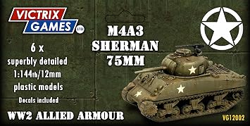 Victrix Games VG12002 12mm WW2 Allied Armour M4A3 Sherman 75mm