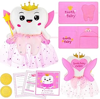 Tooth Pillow Kit Including Lost Teeth Cute Fairy Pillow Felt Tooth Pillow Lost Teeth Pillow Dear Tooth Notepad Felt Keepsake Wallet Pouch to Hold Teeth Note Card Photography for Kids