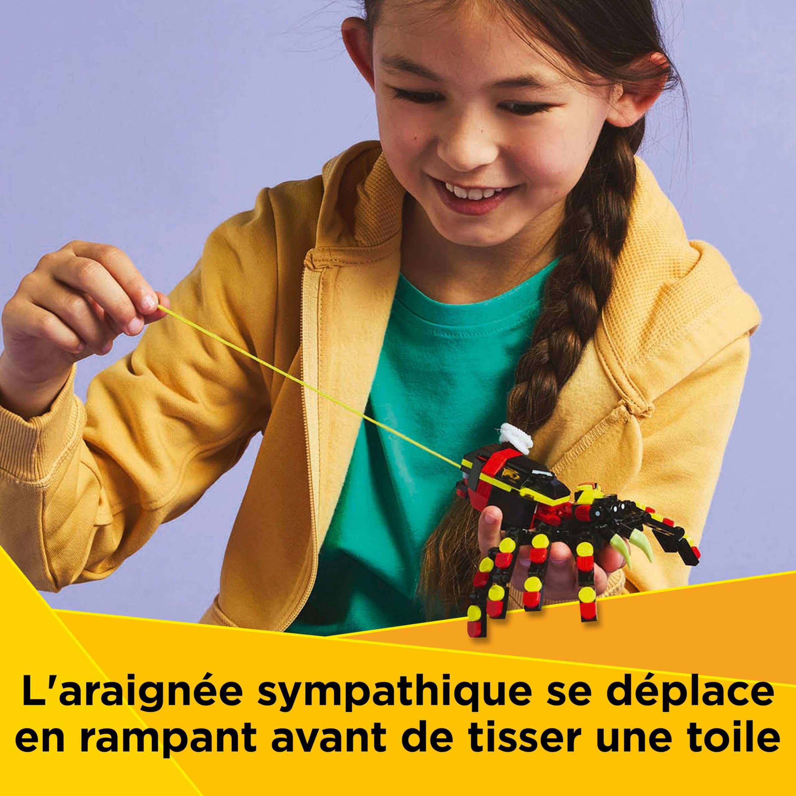 LEGO Creator 3-en-1 Animaux sauvages : l’araignée surprenante - Se transforme en scorpion ou en serpent - Jeu de construction pour garçons et filles amoureux de la nature - Idée cadeau dès 7 ans 31159