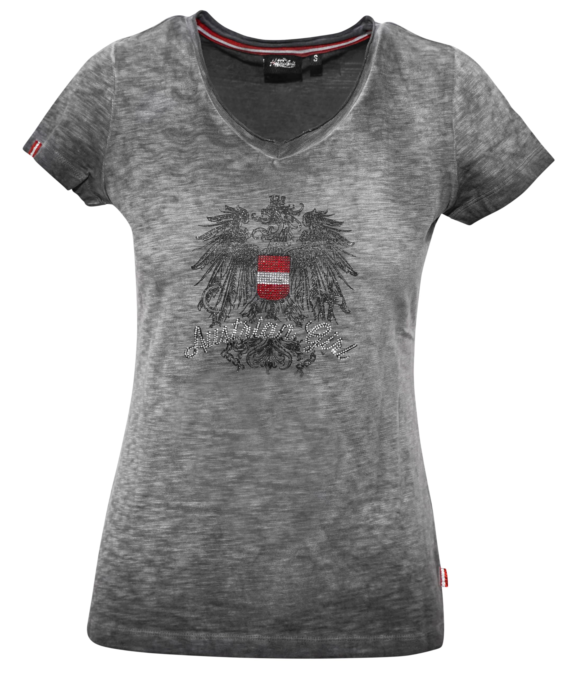 NEU! Austrian Girl Glitzer T-Shirt -Lass Dich verzaubern - Weicher Stoff, Perfekte Passform, Pflegeleicht, Langlebig, Ideal für Freizeit und Sport, Geschenk für Österreich-Fans