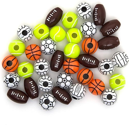 Miniatura 5 de Cousin Paquete divertido de cuentas deportivas surtidas para bricolaje, mezcla pequeña