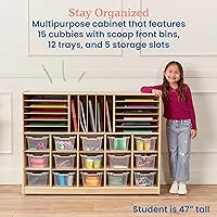 Vista 5 de Estantería de almacenamiento con varios compartimentos hecha de madera de abedul, marca ECR4Kids, 1