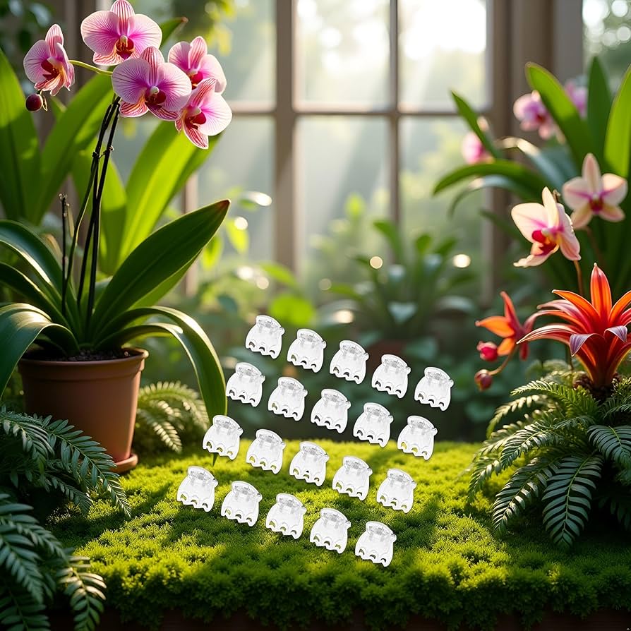 Artificial Orchid Flowers Clips: Clear Plastic 6 Claw Support For Garden Vine And Stem Climbing Plants From Babypets22, $6.98