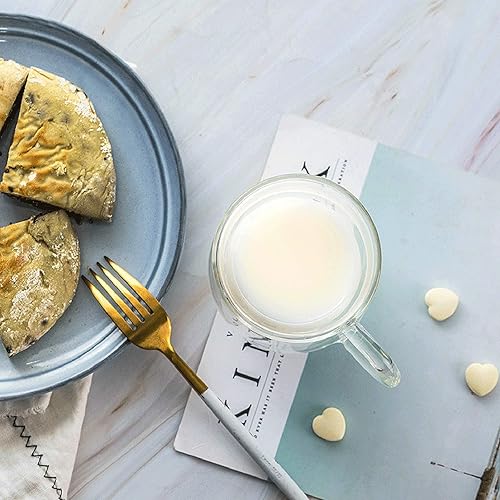 Miniatura 6 de Taza de café con aislamiento de doble pared de 8.1 onzas con asas, vasos térmicos duraderos para beber, tazas de leche, taza de café expreso, taza