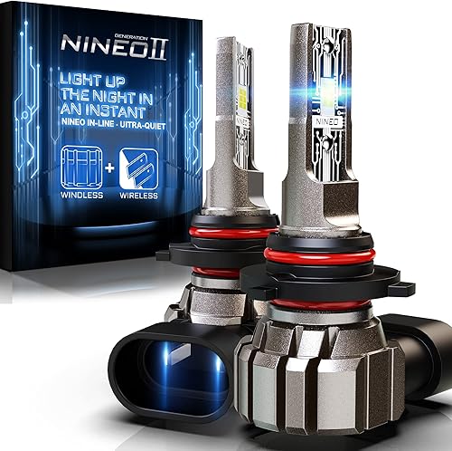 Miniatura 1 de NINEO Winless - Bombillas LED 9005, 300% súper brillante HB3 para automóvil, Winless inalámbrico, 6500 K, luz halógena blanca fría, repuesto Plug