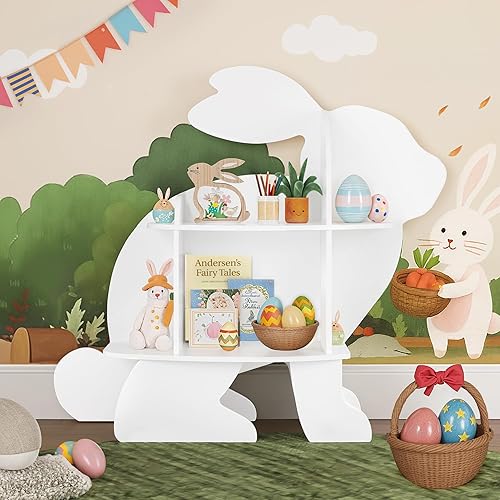 Miniatura 8 de Curipeer Estantería Infantil con Forma de Árbol, Estantería de Esquina para Niños, Estantería para Niños, Estantería para Bebés y Almacenamiento de