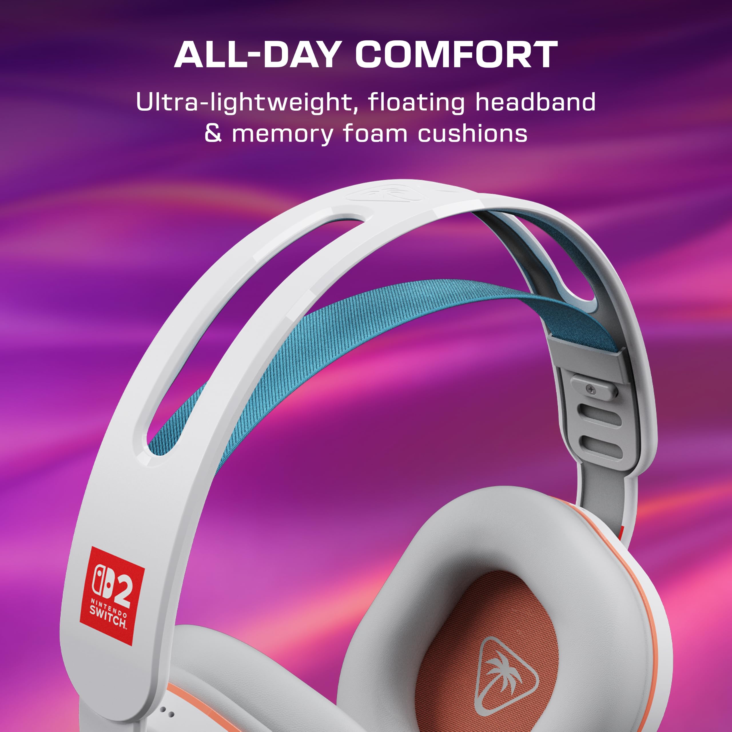 Turtle Beach Stealth 500 Kabelloses Gaming-Headset: Offiziell Lizenziert für Nintendo Switch 2 – Bluetooth Mobil, Memory-Foam-Polster, Flip-to-Mute-Mikrofon, Weiß