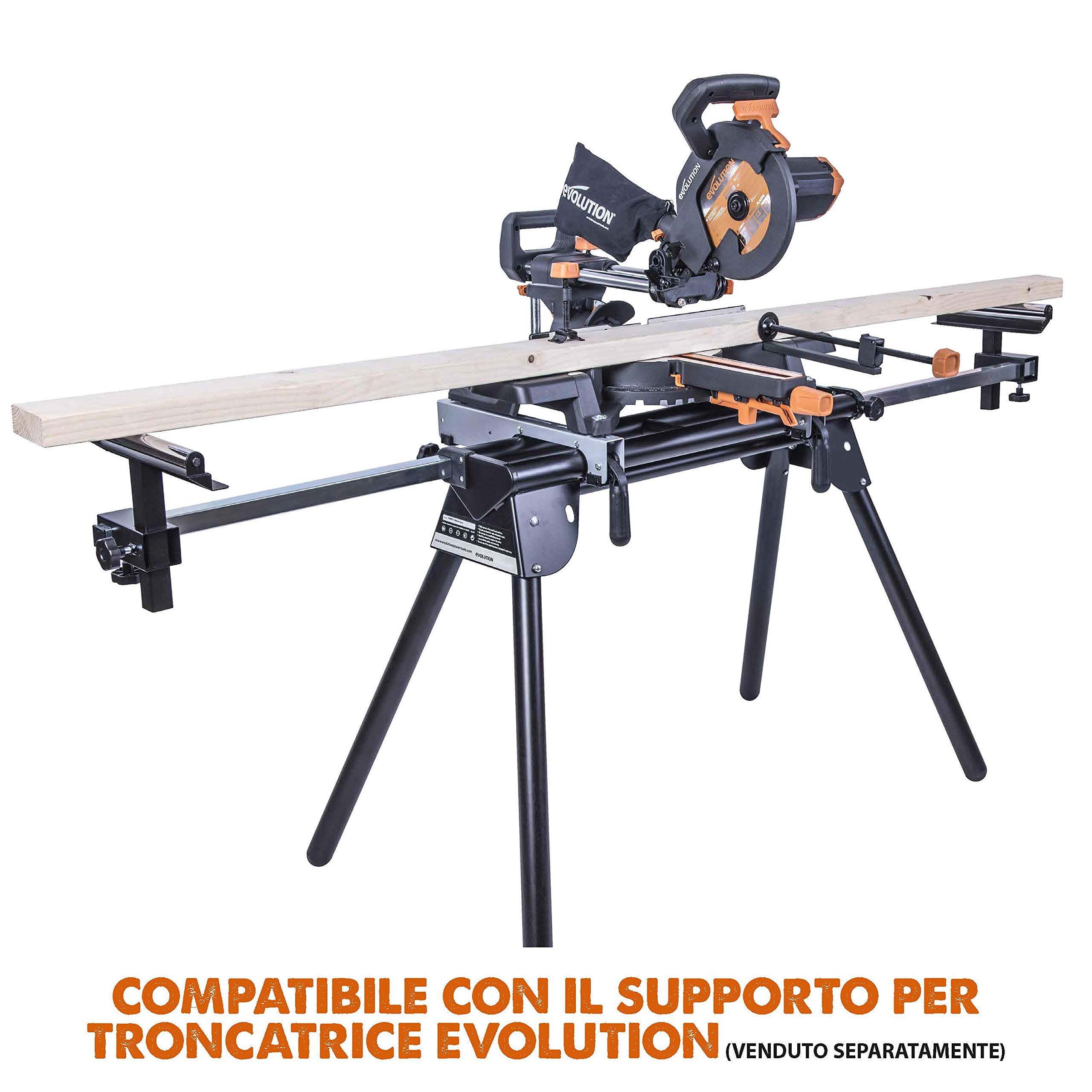 Evolution Power Tools 048-0032A R210SMS-300+ Troncatrice Radiale Scorrevole Multi-Materiale 210 mm con Pacchetto Plus, 230 V