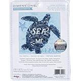 Dimensions 70-65220 Sea Turtle Animal Counted Cross Stitch Kit for Beginners, 14 Cnt. Light Blue Aida, 6