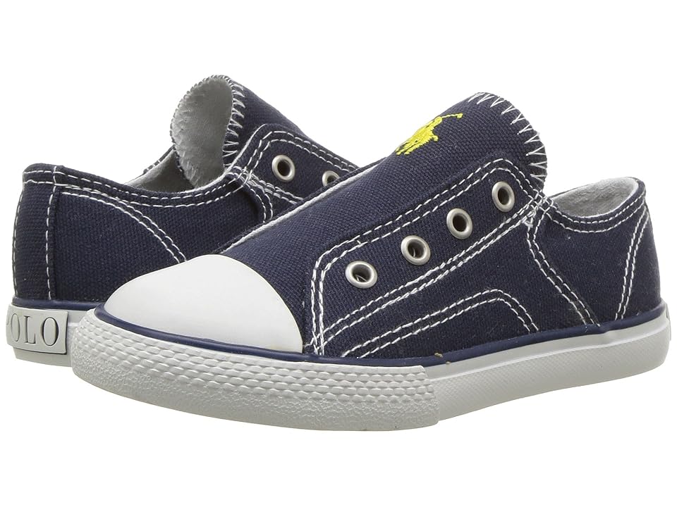 

Polo Ralph Lauren Kids Rowenn (Toddler) (Navy Canvas/Yellow Pony Player) Boy's Shoes