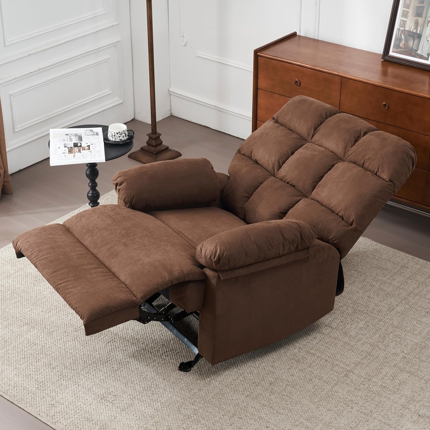 Electric Recliner Sofa with Oversized Power Lift, Genuine Leather Upholstery, Heat and Massage, Remote Control, USB Charge Ports, and Cup Holders for Elderly Adults